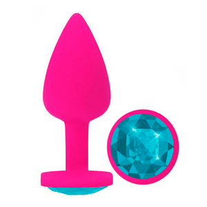 Plug Anal Diamond Colors Aveludado Pink Delicious