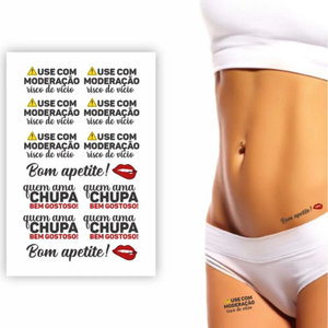 Tatuagem érotica Frases Sensuais Adesiva Delicious