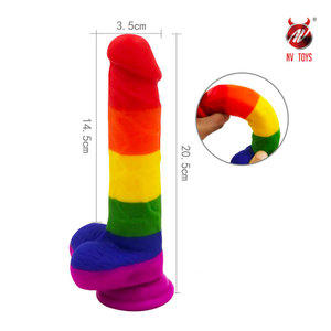 Prótese Rainbow Com Ventosa E Escroto Nv Toys