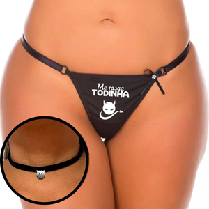 Calcinha Fio Dental Com Choker Me Rasga Todinha Pimenta Sexy