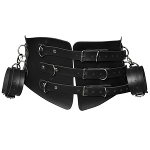 Kit Corset Com Algemas Em Couro Sintético Dominatrix