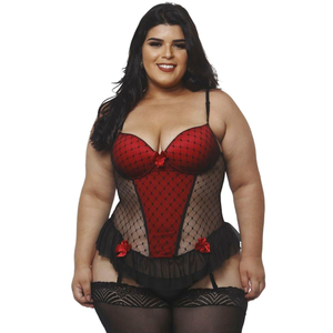 Espartilho Mariah Poá Com Bojo Plus Size Macler Lingerie