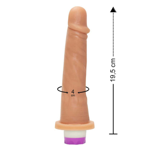 Prótese Com Vibrador Interno 19,5 X 4cm êxtase