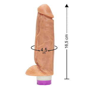 Prótese Com Vibrador Interno E Escroto Kong 16,5 X 4,5cm êxtase