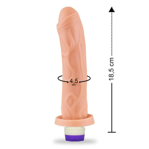 Protese Com Vibro Fogo Da Paixão 18,5 X 4,5 Hot Flowers 