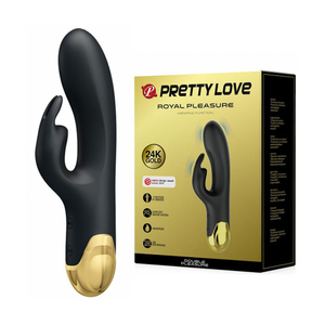 Vibrador Ponto G Double Royal Pleasure 24k Gold 7 Vibrações Pretty Love