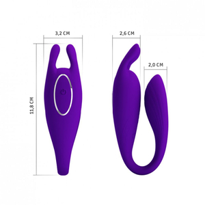 Vibrador De Casal Bill Com Controle Wireless 12 Modos De Vibrações Pretty Love