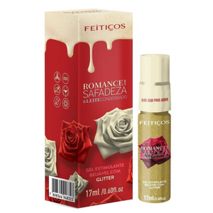 Gel Estimulante Beijavel Com Glitter Romance Com Safadeza 17ml Feitiços