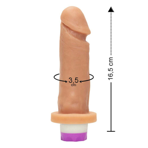 Prótese Com Vibrador Interno 16,5 X 3,5cm êxtase