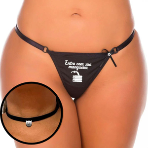 Calcinha Fio Dental Com Choker Entra Com Sua Mangueira Pimenta Sexy