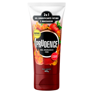 Lubrificante Morango Fire Em Gel 2x1 60ml Prudence