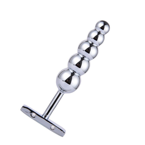 Plug Ball Anal Em Metal 5 Esferas Com Base 