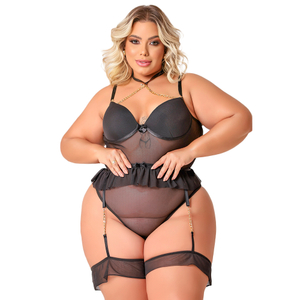 Body Beijo Provocante Plus Size Coleção Kisses Tallyta Moda Apimentada