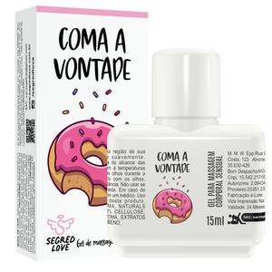 Coma A Vontade Gel Dessensibilizante 15ml E Tatuagem Segred Love