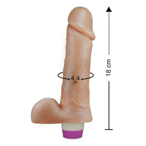 Pênis Realístico Com Escroto E Vibro 18 X 4,4cm Linha Pura Luxúria Sexy Fantasy