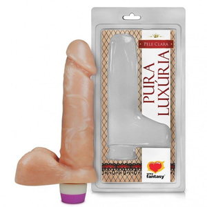 Pênis Realístico Com Escroto E Vibro 16 X 3,5cm Linha Pura Luxúria Sexy Fantasy