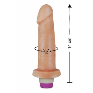 Pênis Realístico Com Vibro Interno 14 X 3,7cm Linha Pura Luxúria Sexy Fantasy