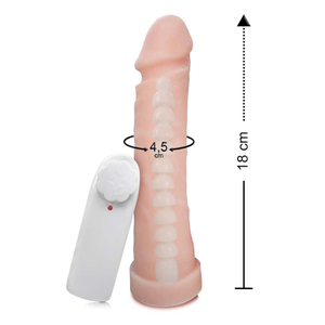 Prótese Em Cyberskin Com Vibro E Vértebra 18 X 4,5cm Linha Pura Ambição Sexy Fantasy