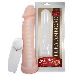 Prótese Em Cyberskin Com Vibro E Vértebra 18 X 4,5cm Linha Pura Ambição Sexy Fantasy