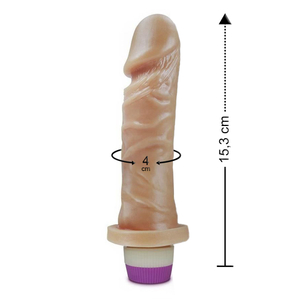 Pênis Realístico Com Vibro Interno 15,3 X 4cm Linha Pura Luxúria Sexy Fantasy