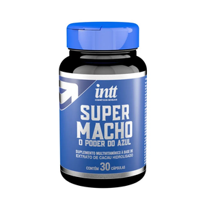 Kit Super Macho O Poder Do Azul 1 Super Macho 30 Cápsulas E 1 Super Macho Gel 17 Ml Intt