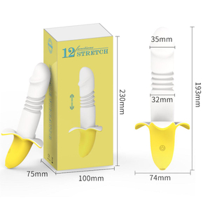 Vibrador Ponto G Vai E Vem Em Formato De Banana Com 12 Modos De Vai E Vem