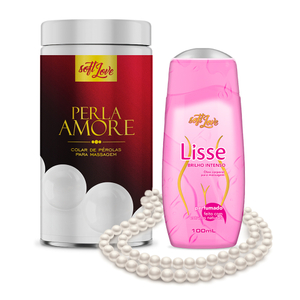 Kit Perla Amore Com Colar De Pérolas E óleo Corporal Lisse 100ml Soft Love