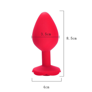 Plug Anal Em Silicone Médio Com Formato De Rosa 8,5 X 4cm Sl