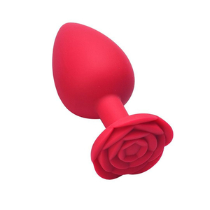 Plug Anal Em Silicone Médio Com Formato De Rosa 8,5 X 4cm Sl