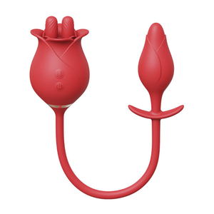 Vibrador Duplo Flexível Rose Com Plug Anal 10 Modos De Estimulação E Vibração Vibe Toys