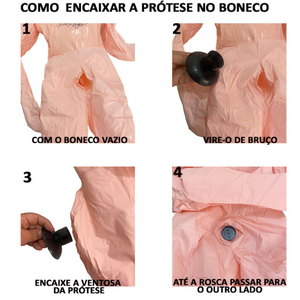 Boneco Inflável Com Pênis Realístico Em Cyberskin E ânus Penetrável