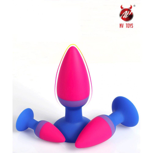 Kit Plug Anal De Silicone Com Ventosa Nv Toys