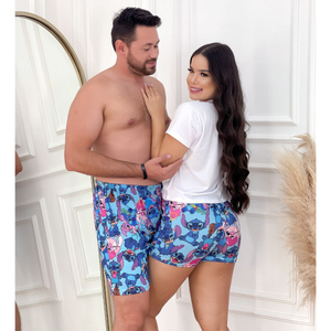 Kit Casal Pijama Stitch Amável Moda Intima