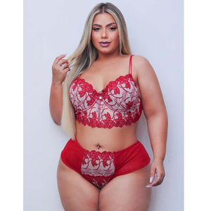 Conjunto Cropped Thais Com Bojo Floral Plus Size Tallyta Moda Apimentada