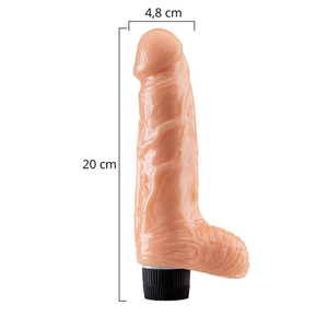 Pênis Realístico Com Escroto E Vibro 20 X 4,8cm Vibe Toys