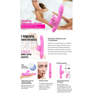 Vibrador Recarregável Vai E Vem 7 Modos De Vibração