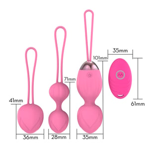 Kit De Pompoarismo Kegel Balls Com Cápsula Vibratória E Controle Sem Fio