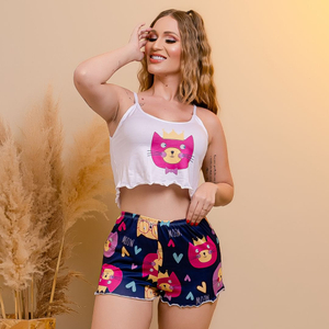 Short Doll Blogueirinha Cat Meow Amável Moda íntima