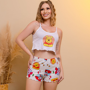 Short Doll Blogueirinha Ursinho Pooh Amável Moda íntima