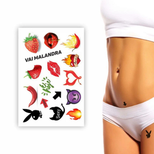 Tatuagem Emojis Ousados Adesivos Temporária Deliciou