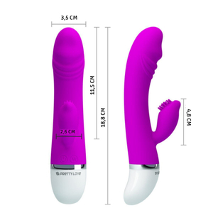 Vibrador Ponto G David Com Estimulador Clitoriano 30 Vibrações Pretty Love