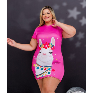 Camisola De Manga Plus Size Ihama Amável Moda Intima