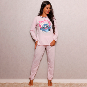 Pijama Feminino Personagens Com Calça E Blusa De Manga Longa Lust Chick