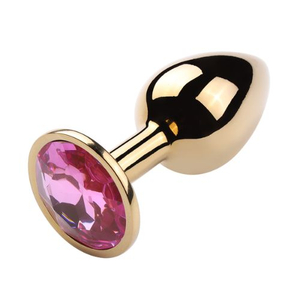 Plug Anal Pequeno Em Metal Dourado Com Pedra Vibe Toys