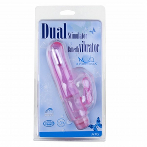 Vibrador Jelly Com Estimulador Clitoriano Borboleta Vibe Toys