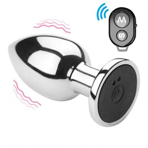 Plug Anal De Luxo Médio Com 10 Vibrações E Controle Remoto Massager