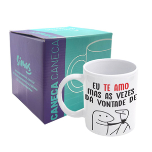 Caneca Flork Com Frase Eu Te Amo Mas 300ml Simas Presentearia