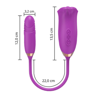 Vibrador Duplo Lips 10 Vibrações Com Penetrador Vai E Vem Vibe Toys