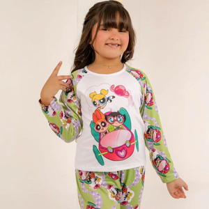 Pijama De Frio Infantil Feminino Meninas Poderosas Amável Moda íntima