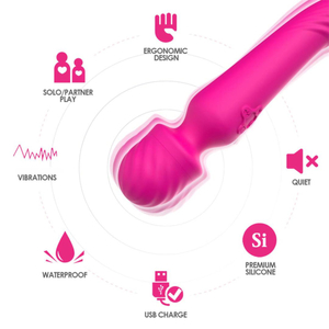 Vibrador Varinha Mágica Dupla 9 Modos De Vibração E Função Aquecimento Vibe Toys